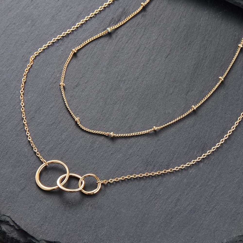 New Gold Layered Necklace Ultra Delicate✨Triple Infinity Link Layer Neck… - Picture 4 of 7